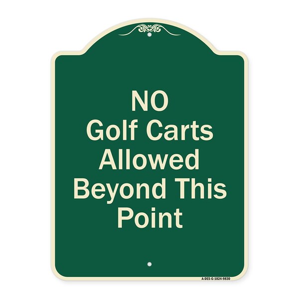 Designer Series-No Golf Carts Allowed Beyond This Point, 24" x 18", G-1824-9830